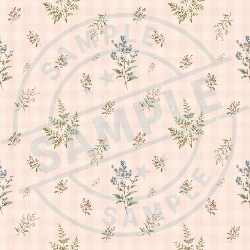 Antique Botanical|デザインペーパー5種セット|くすみピンク|デジタル素材