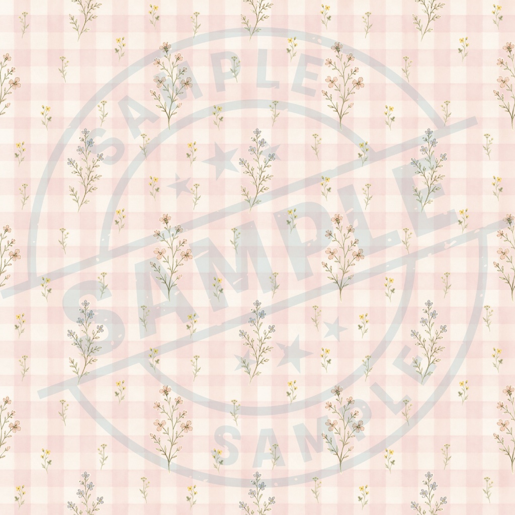 Antique Botanical|デザインペーパー5種セット|くすみピンク|デジタル素材