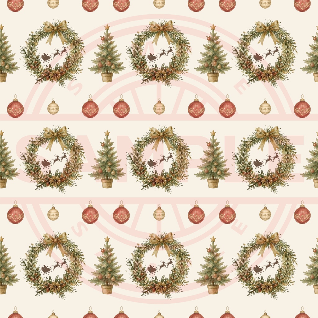 大人かわいいクリスマス♪|デザインペーパー5種セット|ベージュ|デジタル素材|Antique Christmas