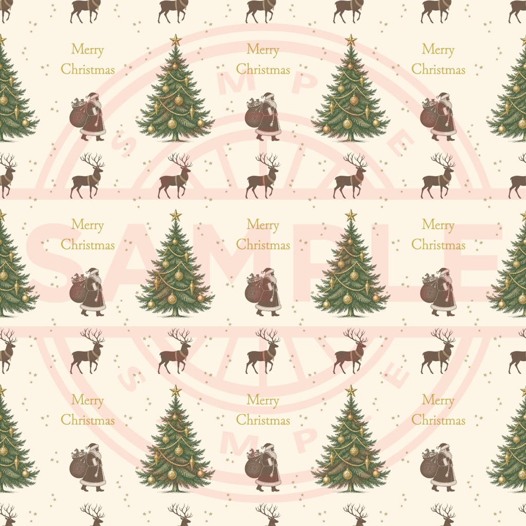 大人かわいいクリスマス♪|デザインペーパー5種セット|ベージュ|デジタル素材|Antique Christmas