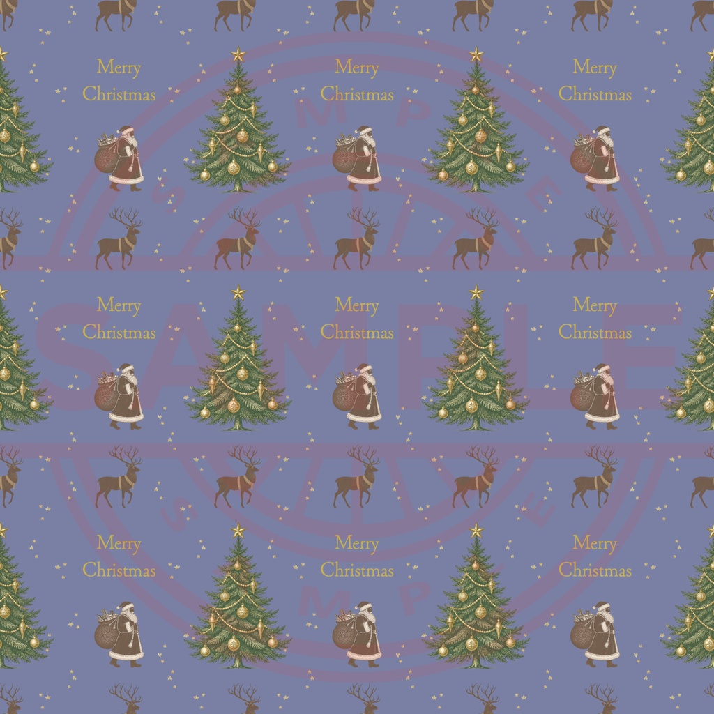 大人かわいいクリスマス♪|デザインペーパー5種セット|くすみブルー|デジタル素材|Antique Christmas