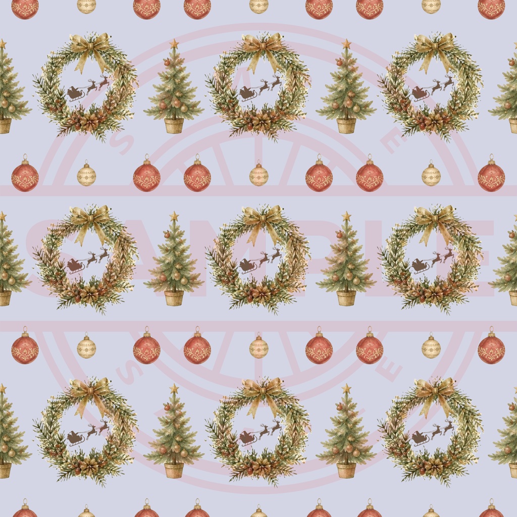 大人かわいいクリスマス♪|デザインペーパー5種セット|くすみブルー|デジタル素材|Antique Christmas