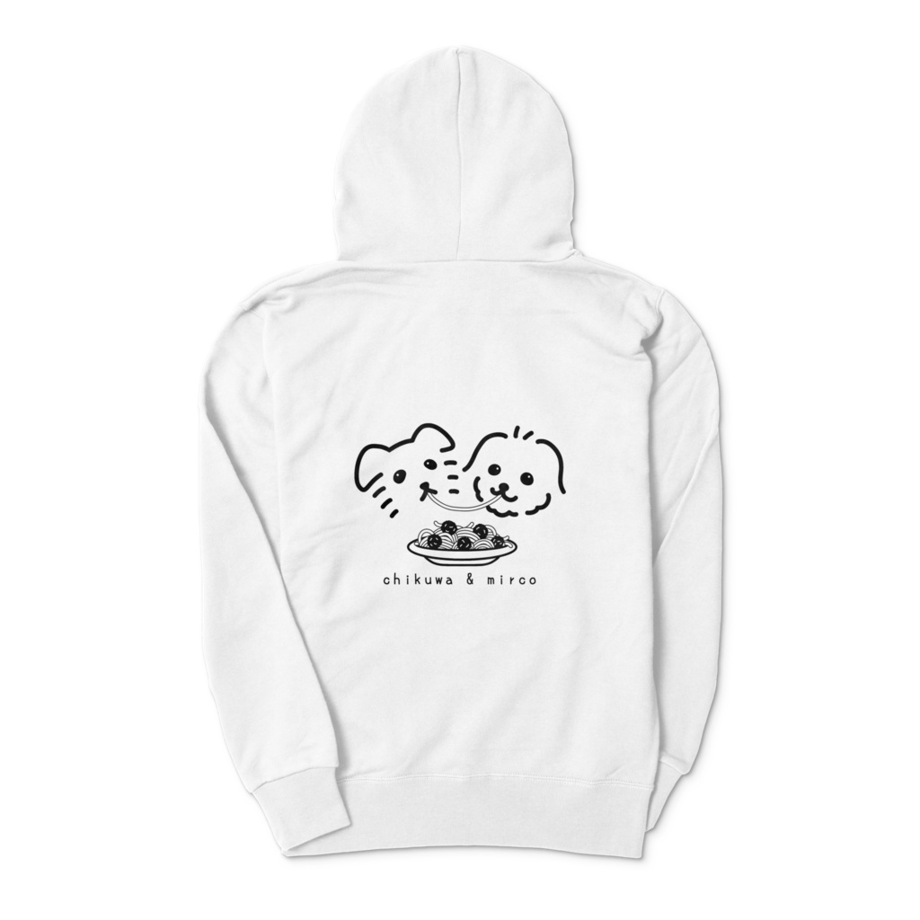 ちくミルジップパーカー ミル白