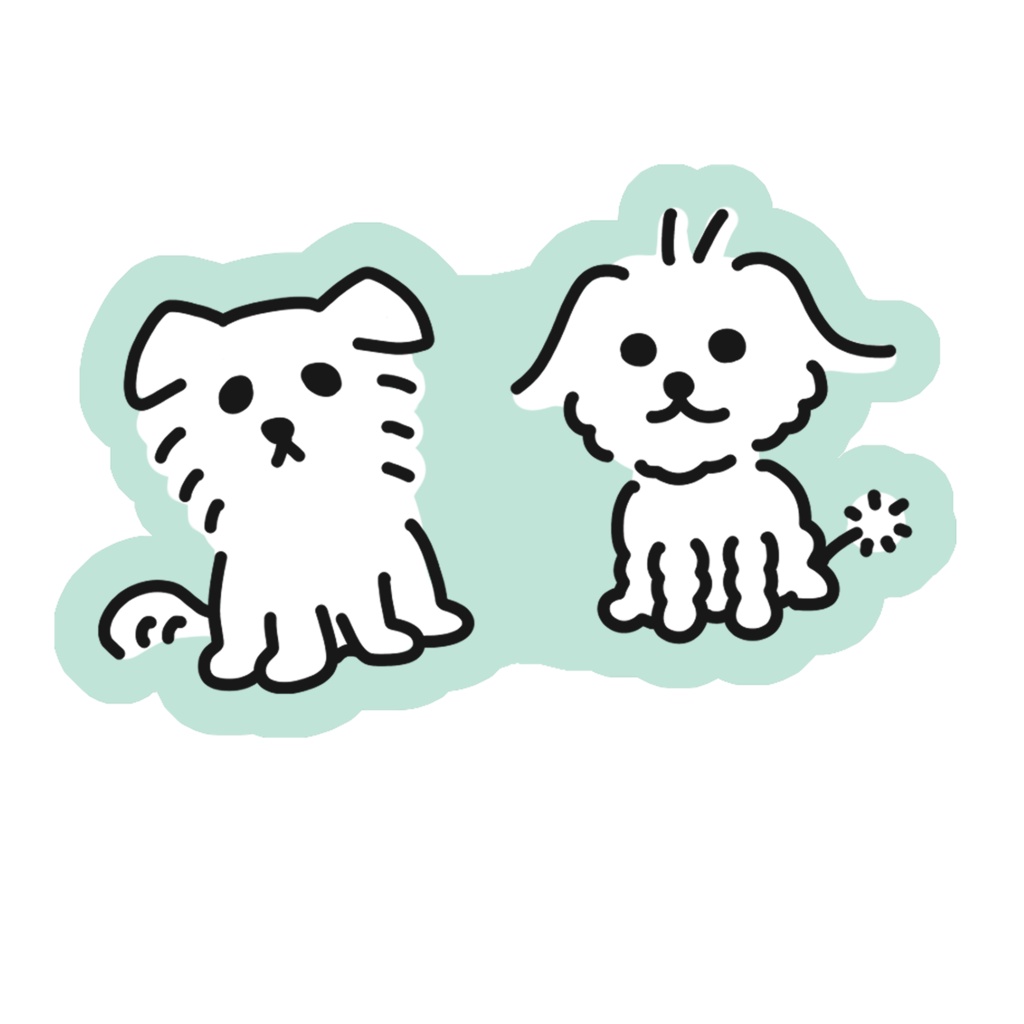 ゆるちくミルステッカー おすわり