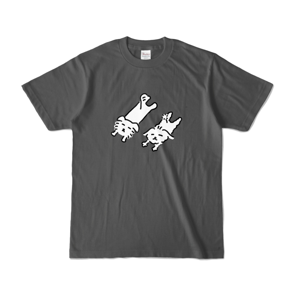 ゆるちくミルTシャツ　ごろごろ　チャコール