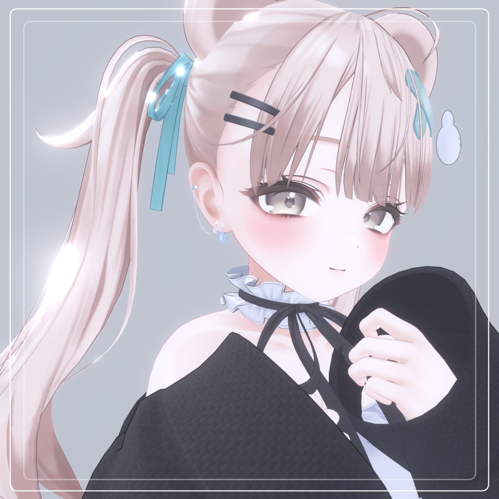 雨粒リボンピアス - Rainy Ribbon Pierce -【6アバター対応】