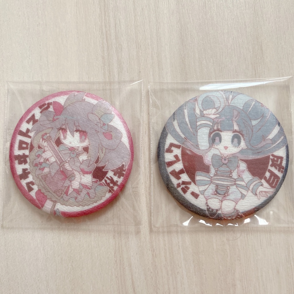 桃井＆夢路レトロ缶バッジ