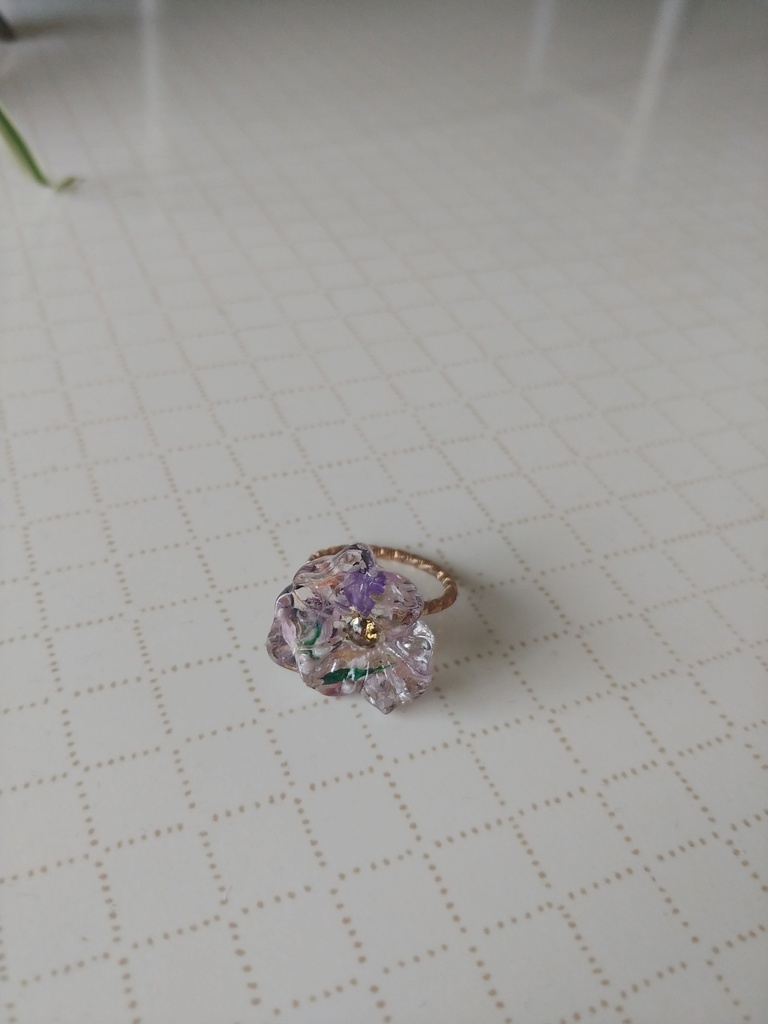 スターフラワーとシェルのヘアピン