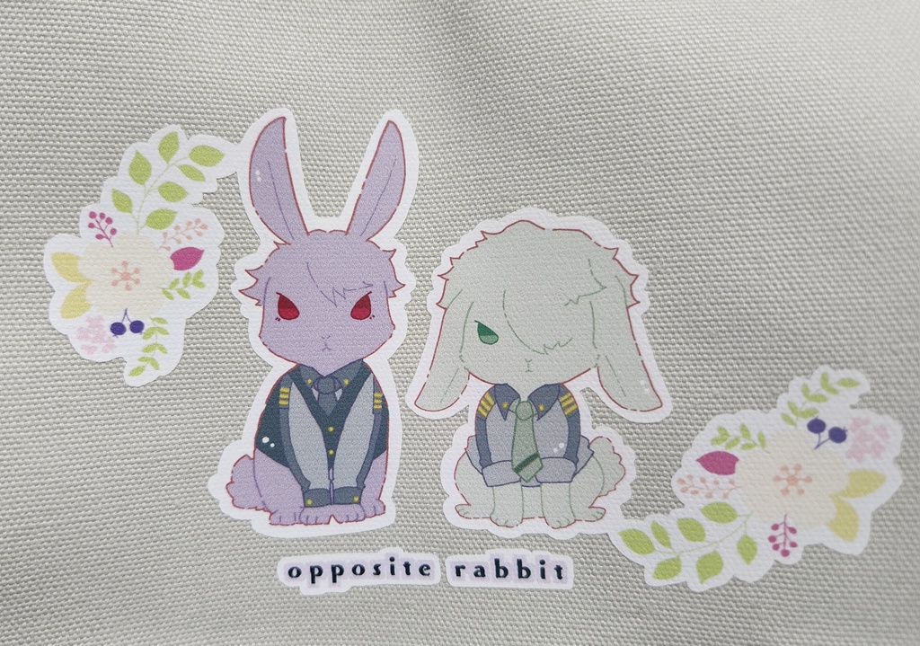 正反対うさモチーフトート