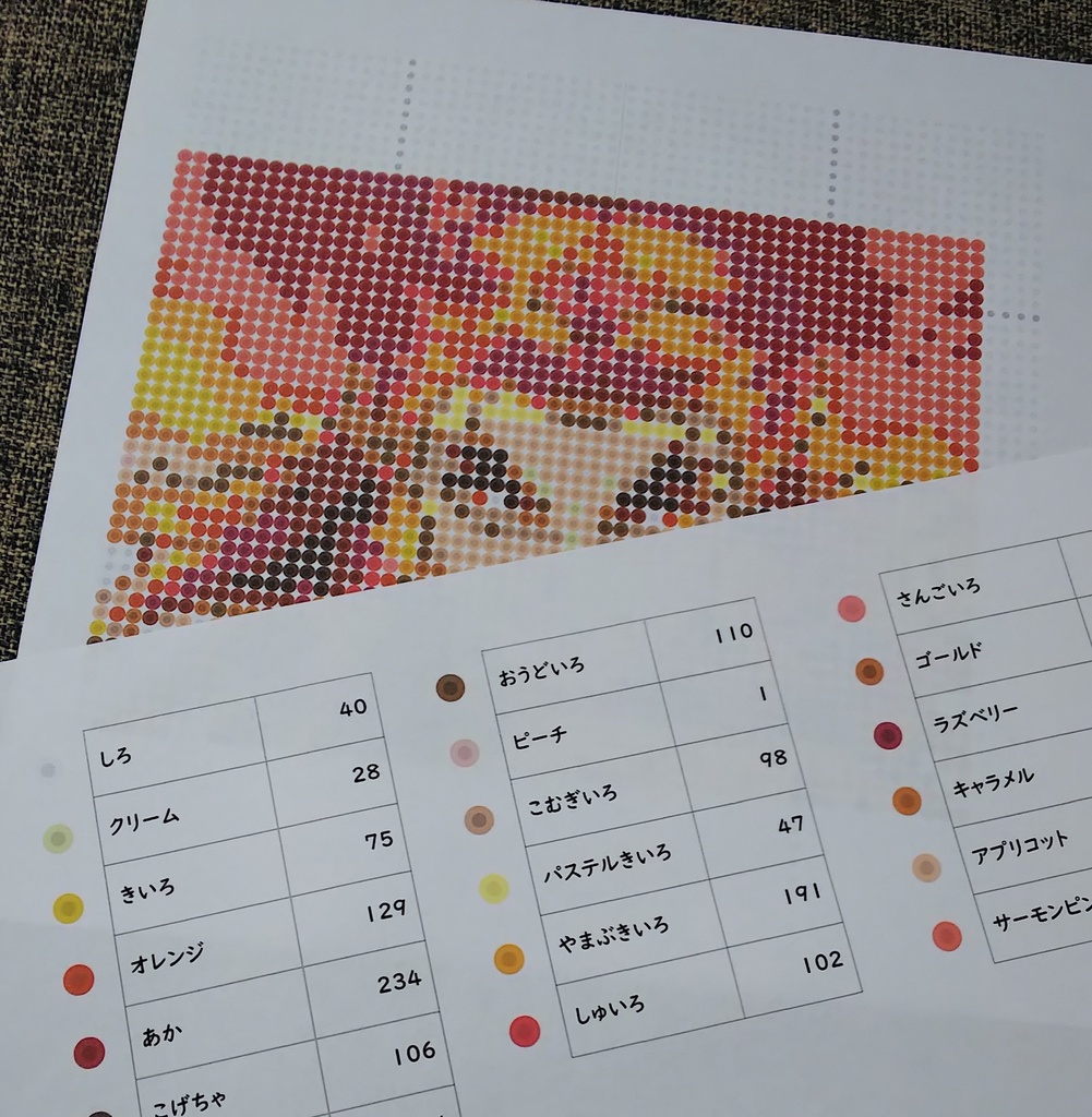 【炎柱】大人のアイロンビーズ図案⑦