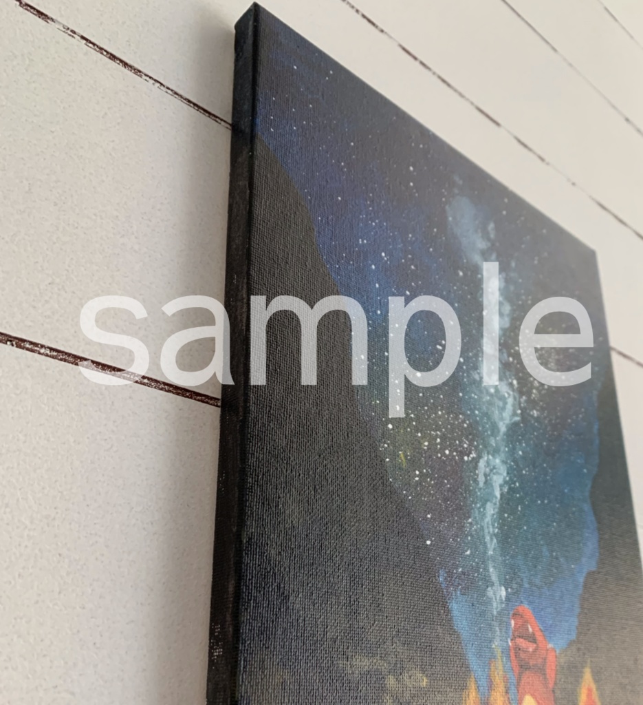 【キャンバス】ヒトカゲ※ファンアート【アクリル絵具】