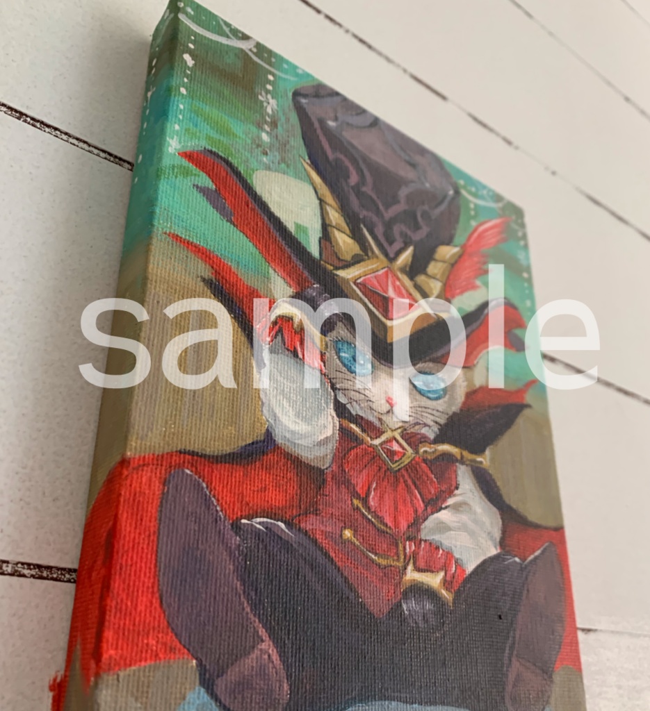 【キャンバス】(モンハン)アイルー※ファンアート【アクリル絵具】