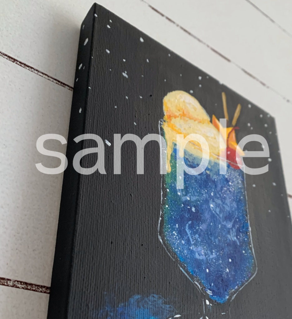 【キャンバス】宇宙クリームソーダ【アクリル絵具】