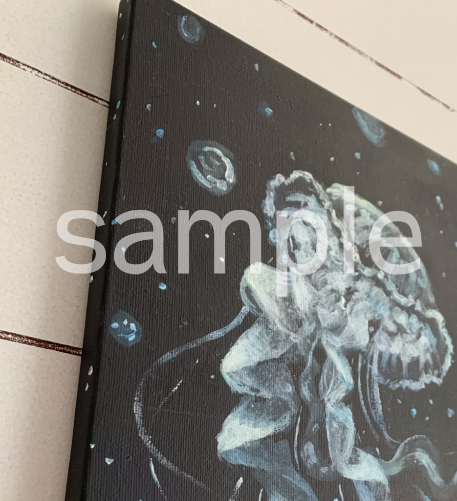 【キャンバス】クラゲ【アクリル×水彩】