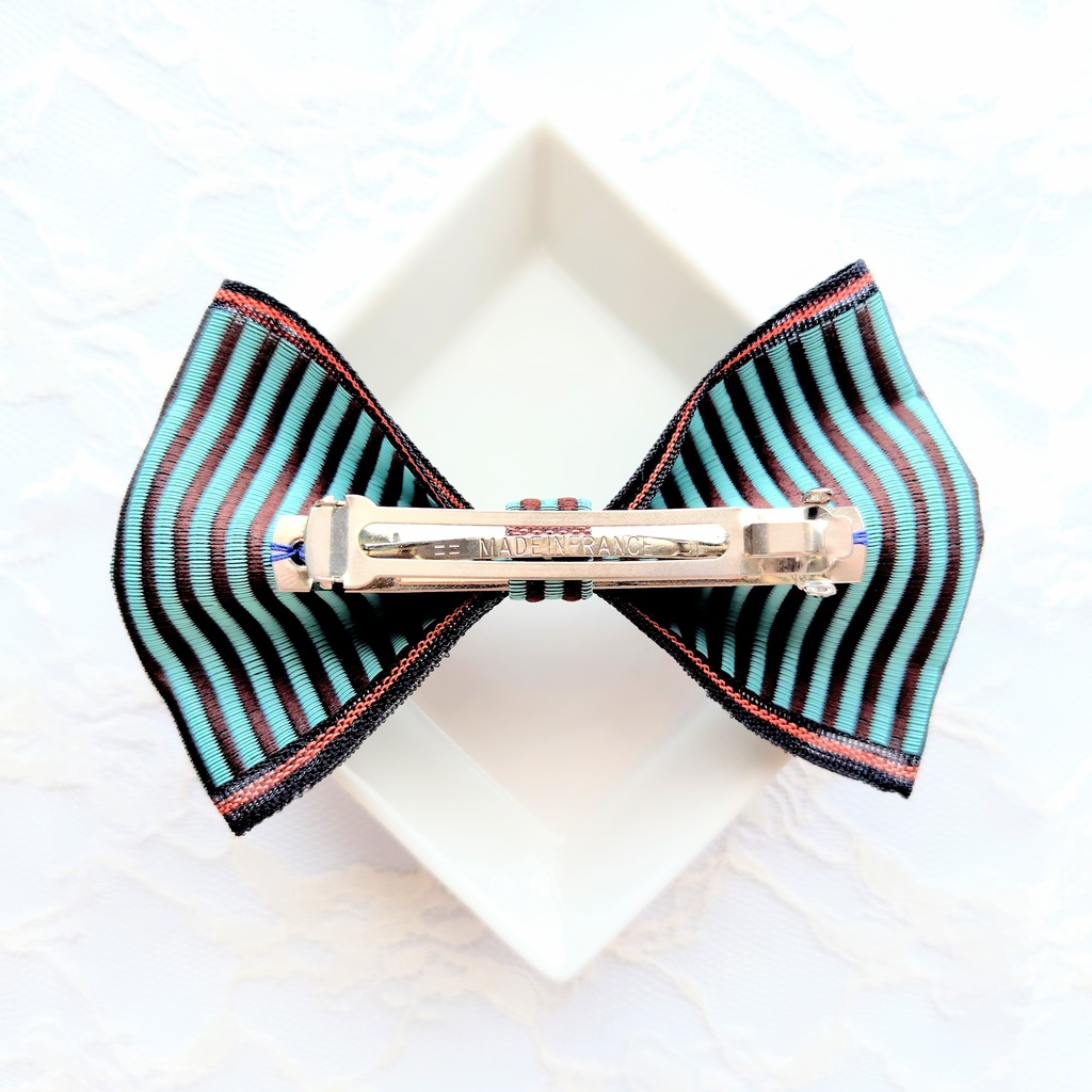 ちょこみんと リボンバレッタ 和小物 ストライプ 003001