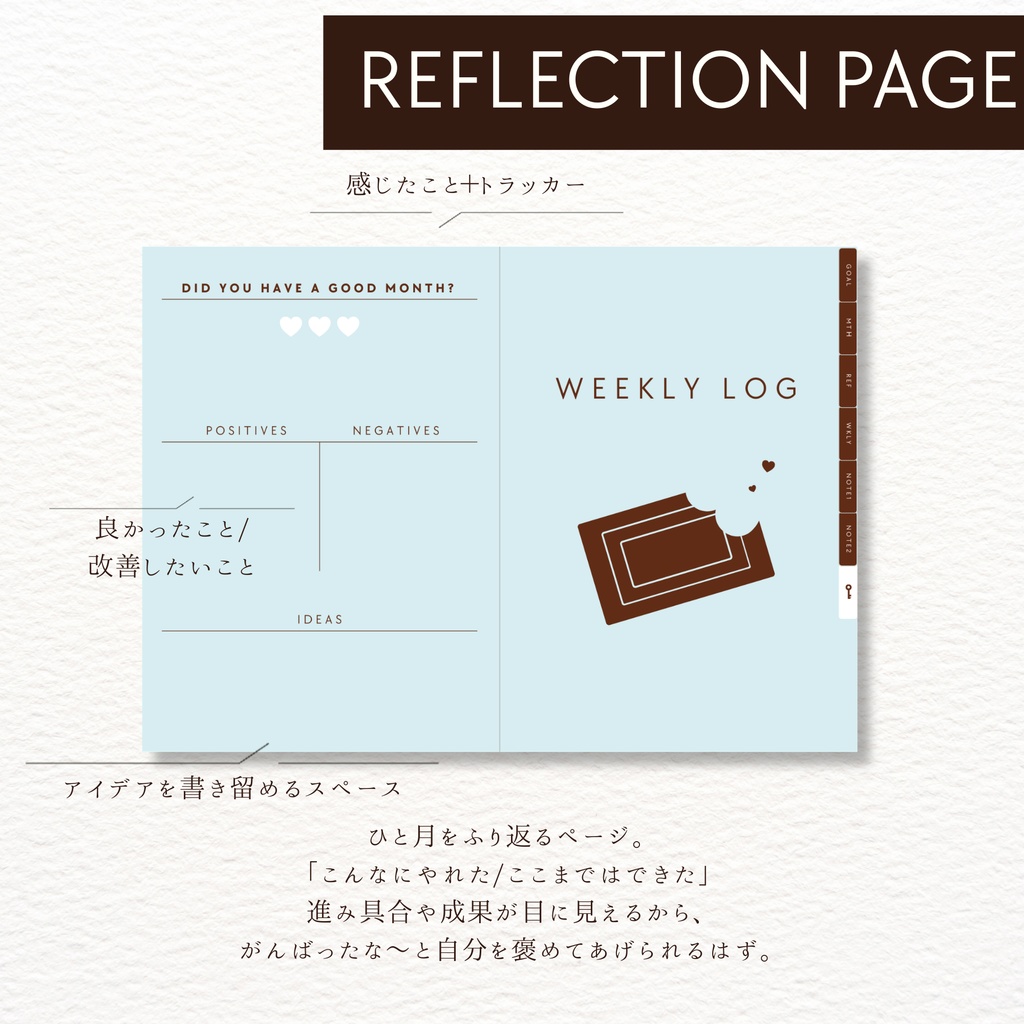 チョコミントのデジタル手帳 2026年3月【お試し価格】 | 月間 週間 日曜始まり ジャーナル プランナー 予定管理 バレットジャーナル 手帳 スケジュール リンク付き 006001
