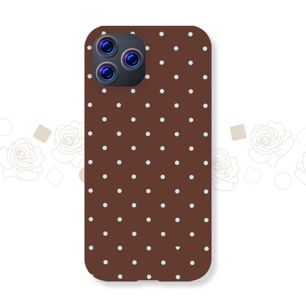 Choco mint polka iPhoneケース | 水玉模様 水色 チョコ ミントスマホケース 002004