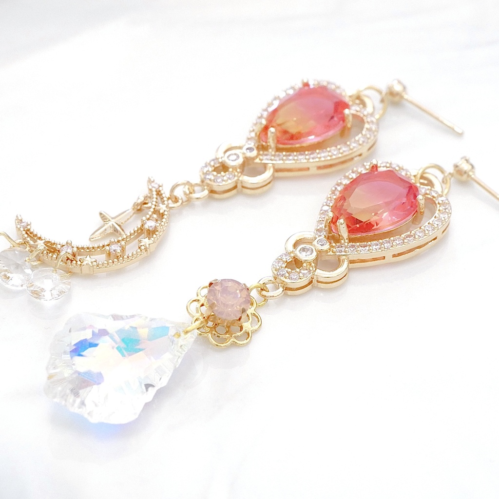 【販売終了】秋奈 ハンドメイド 月を求めて レッドVer ピアス イヤリング