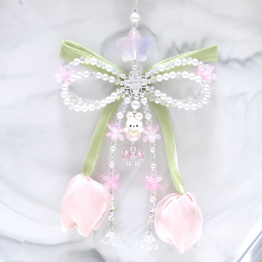 【6月5日 20時発売予定】チューリップリボンストラップ🐰