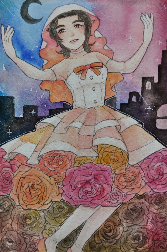 夜に舞うばら