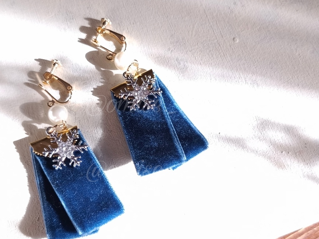 ベルベットリボンのイヤリング