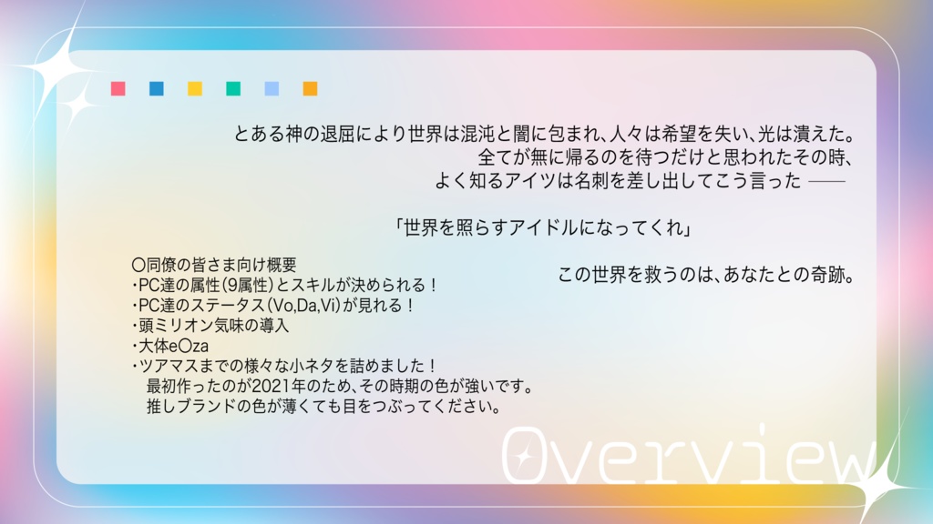 【CoC6版】いあドルマスターミリオンダイス Call of Stage!