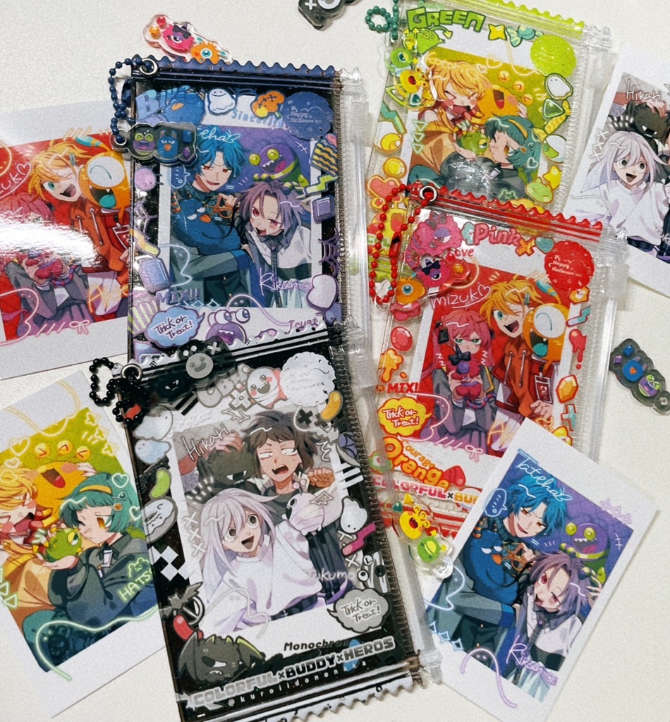 【カラフル×ハロウィン】チェキ入りスライダーポーチ