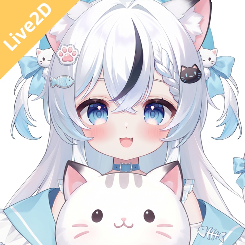 【限定一点|予告】Blue Cat Girl【Live2Dモデル】