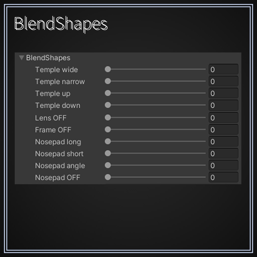 Dual Frame Glasses【調整用シェイプキー付き】