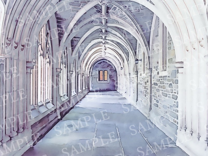 背景イラスト素材【歴史的建造物①】