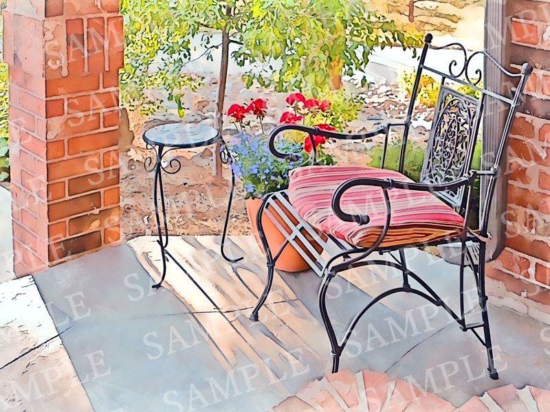 背景イラスト素材【庭園①】