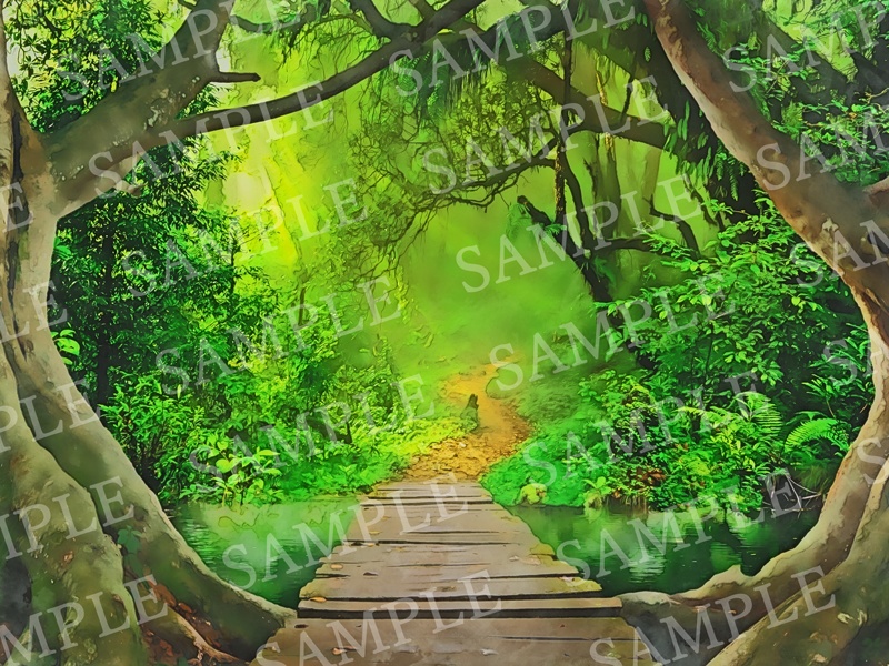 背景イラスト素材【森②】