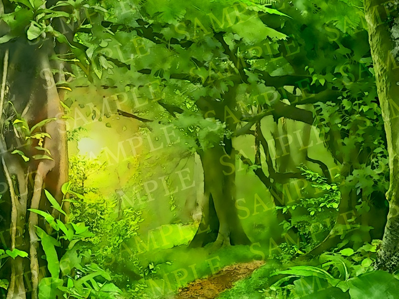 背景イラスト素材【森③】