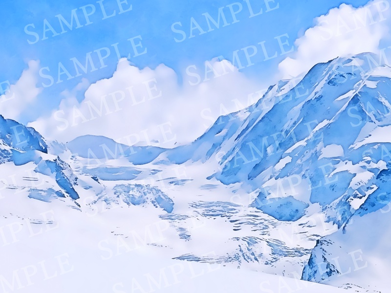 背景イラスト素材【雪原①】