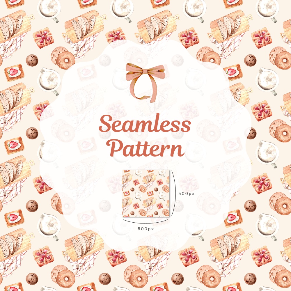 シームレスパターン素材 10枚【カフェ①】