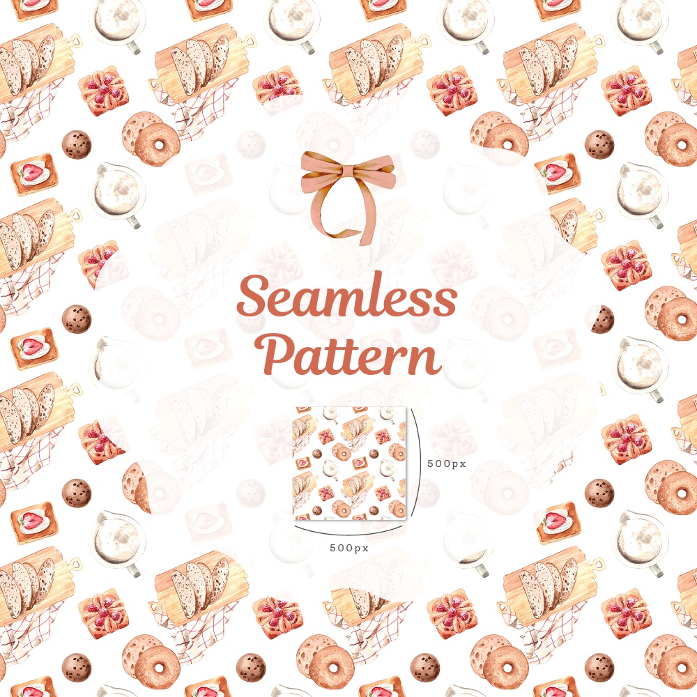 シームレスパターン素材 10枚【カフェ①】