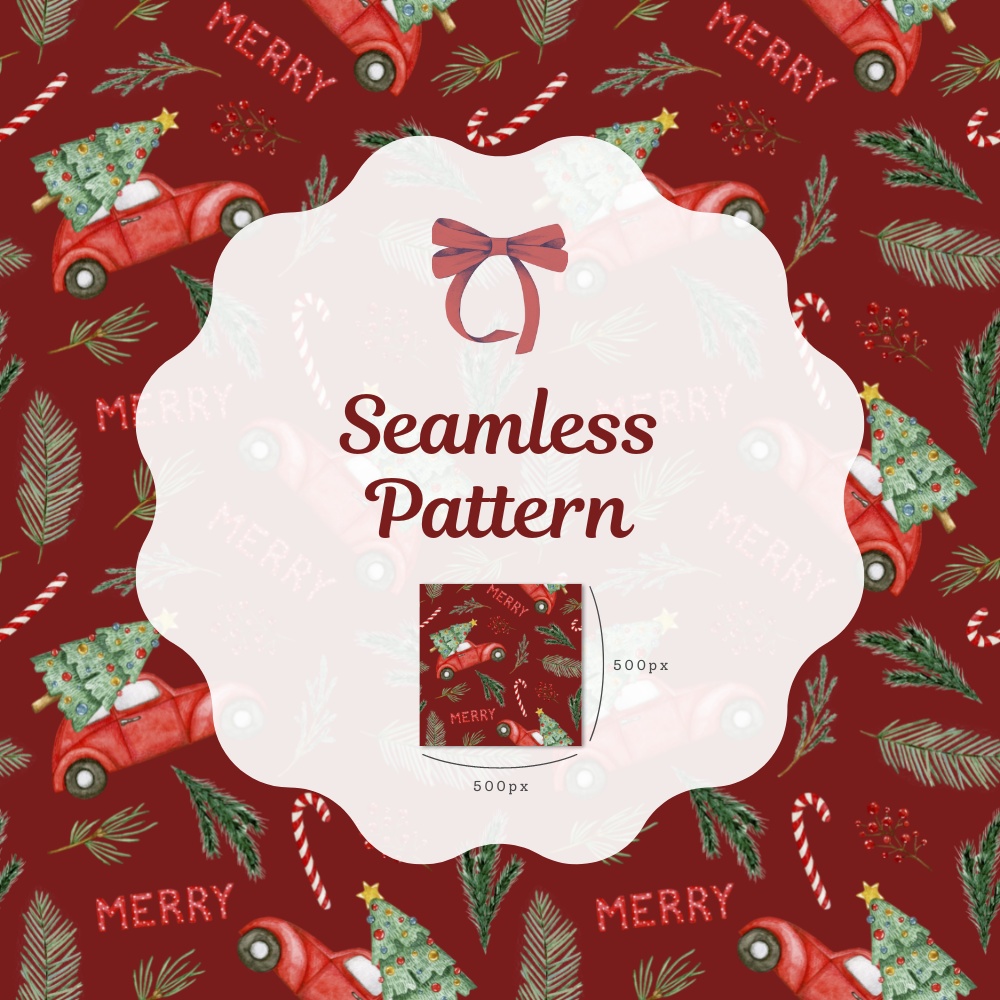 シームレスパターン素材 10枚【クリスマス①】