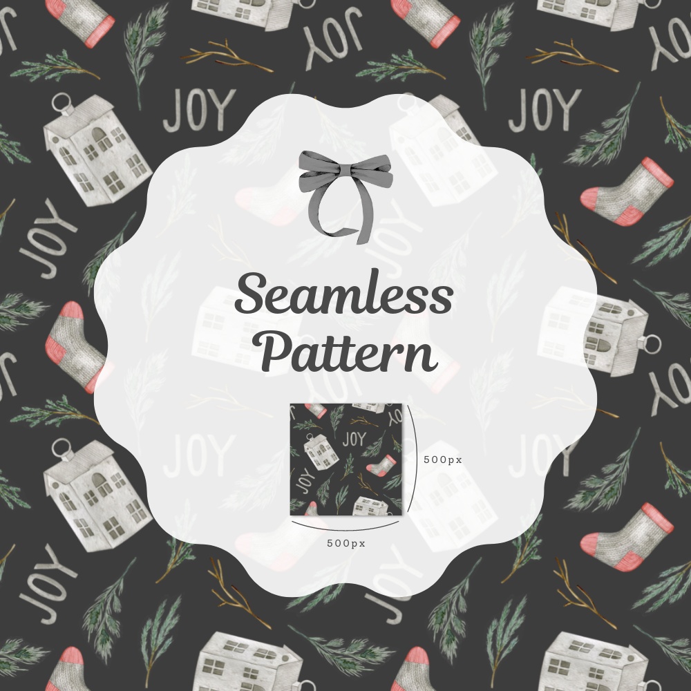 シームレスパターン素材 10枚【クリスマス①】