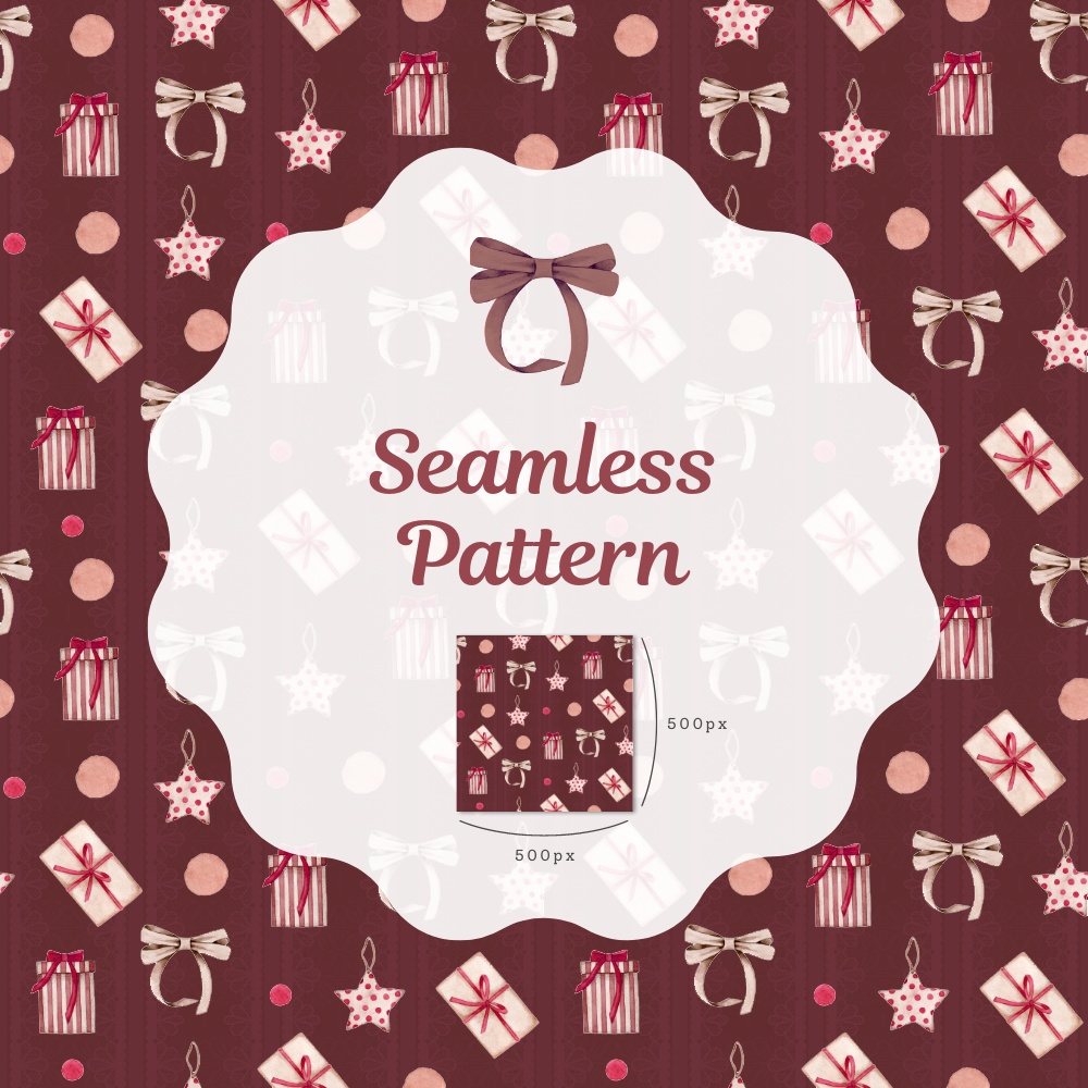 シームレスパターン素材 10枚【クリスマス①】