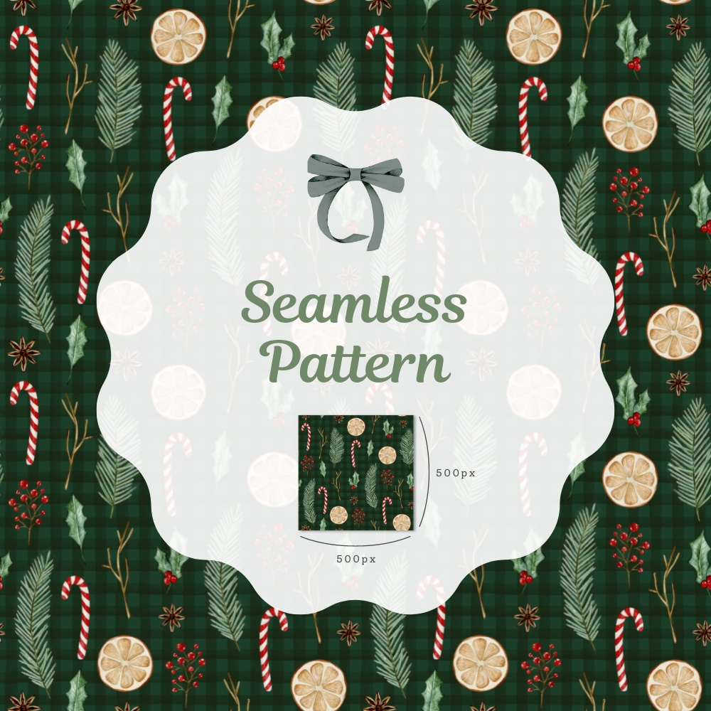 シームレスパターン素材 10枚【クリスマス①】