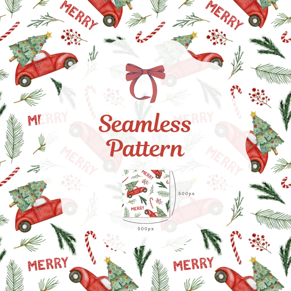 シームレスパターン素材 10枚【クリスマス①】
