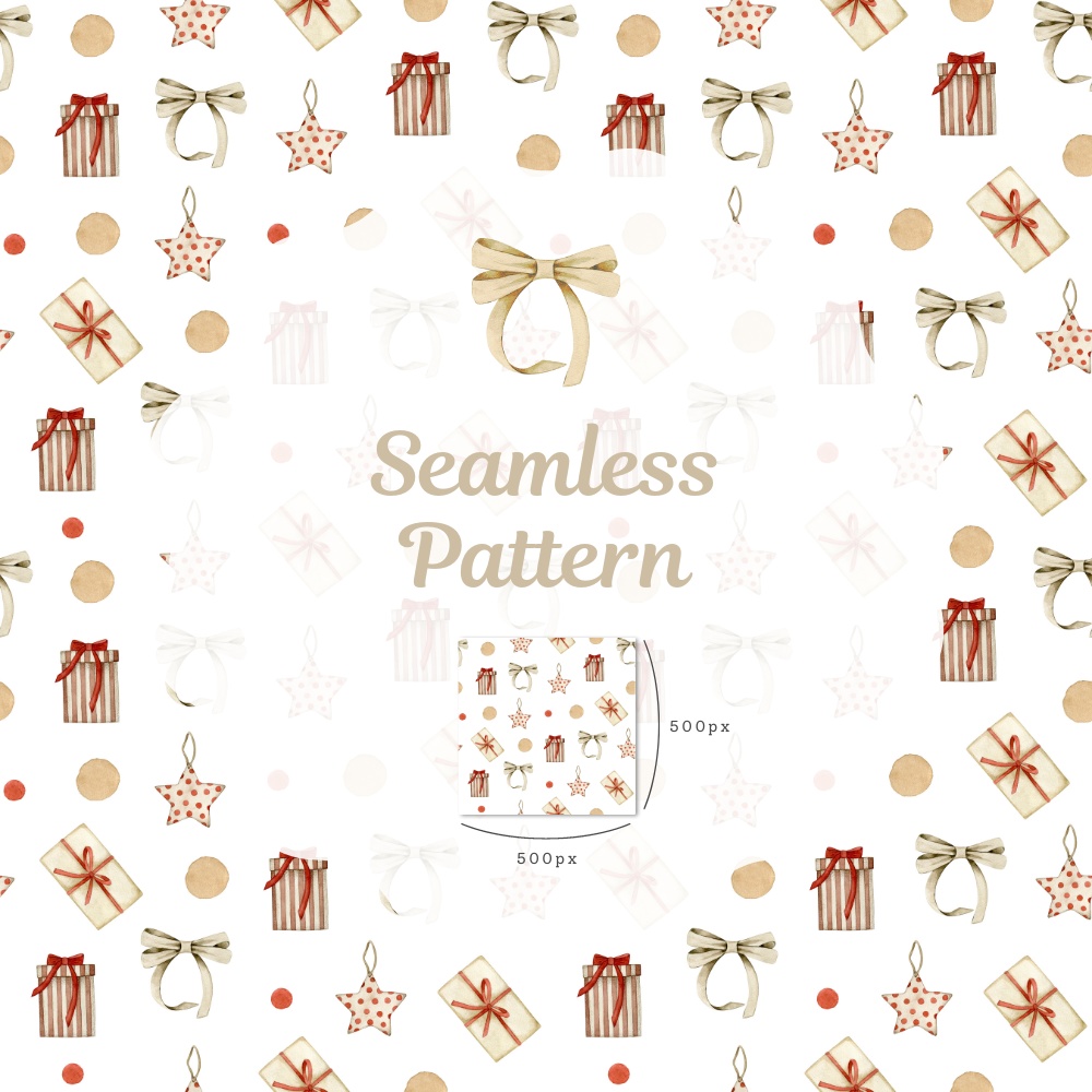 シームレスパターン素材 10枚【クリスマス①】