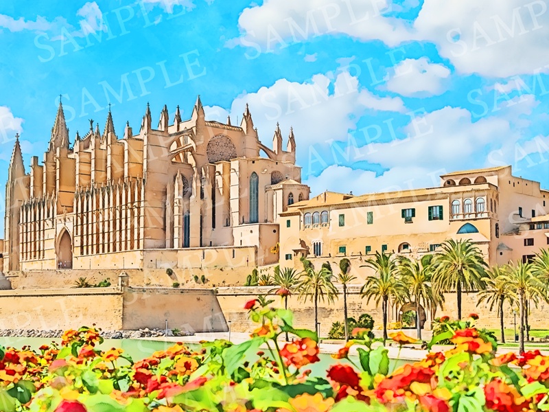 背景イラスト素材【外国の街並み⑥】