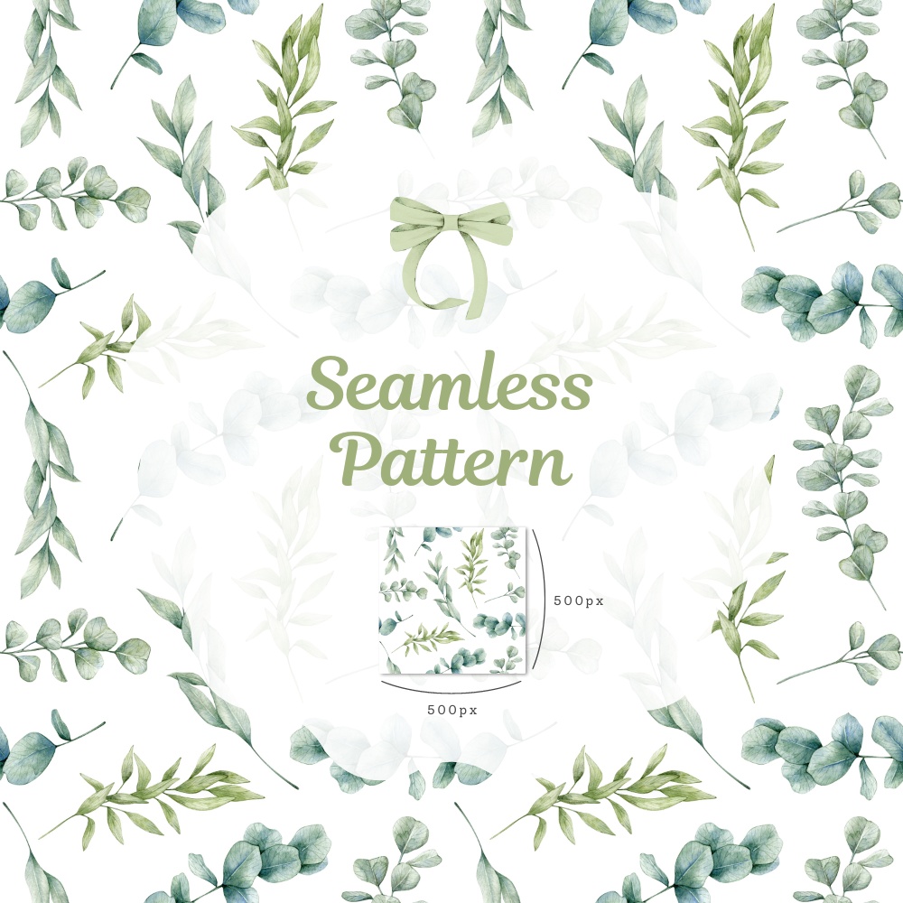 シームレスパターン素材 10枚【ボタニカル①】