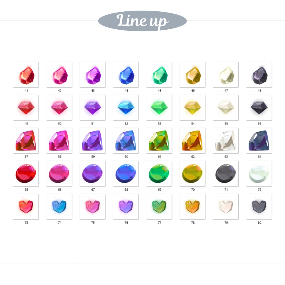 ゲームアイコン素材 80枚【宝石】