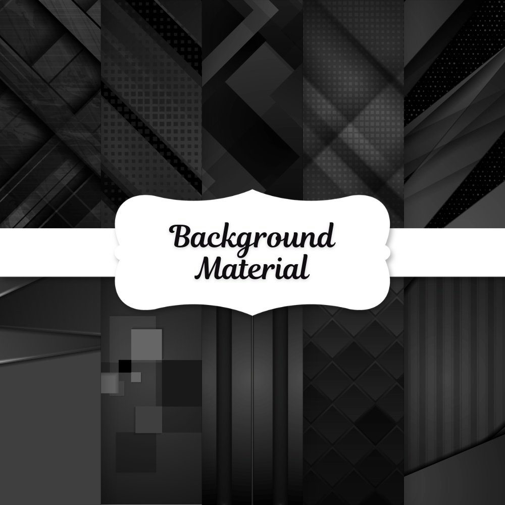 背景・テクスチャ素材 10枚【シンプル＆幾何学：黒】