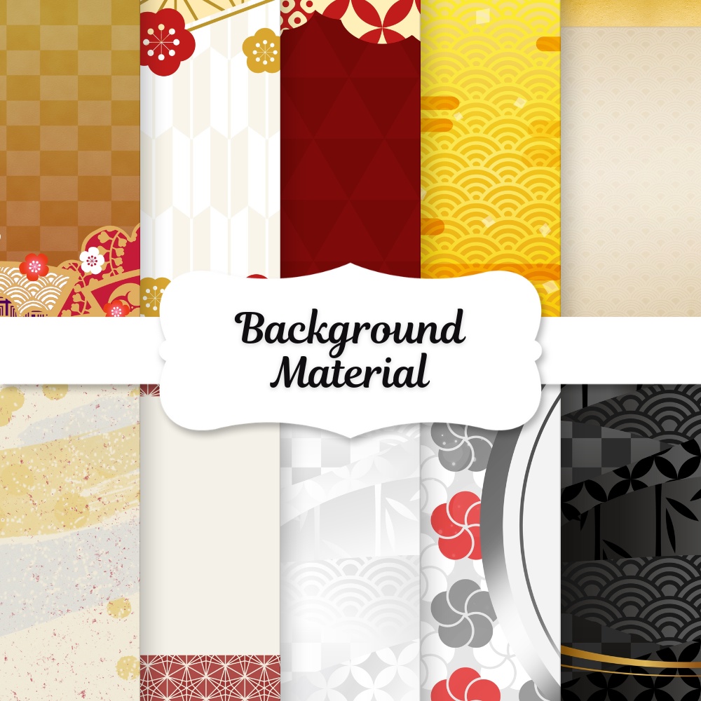 背景・テクスチャ素材 10枚【お正月①】