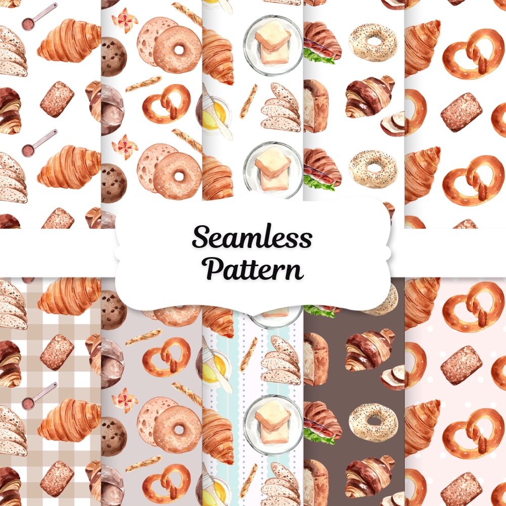 シームレスパターン素材 10枚【カフェ②】