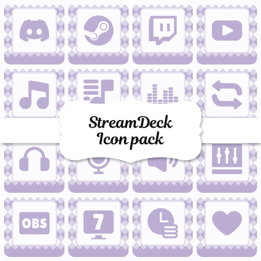 StreamDeck アイコンパック 121個【argyle】