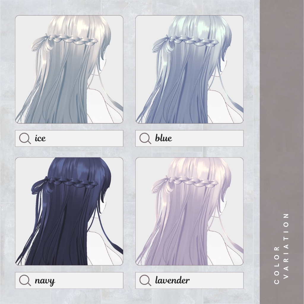VRoid ヘアテクスチャ GLACAGE 24colorSET